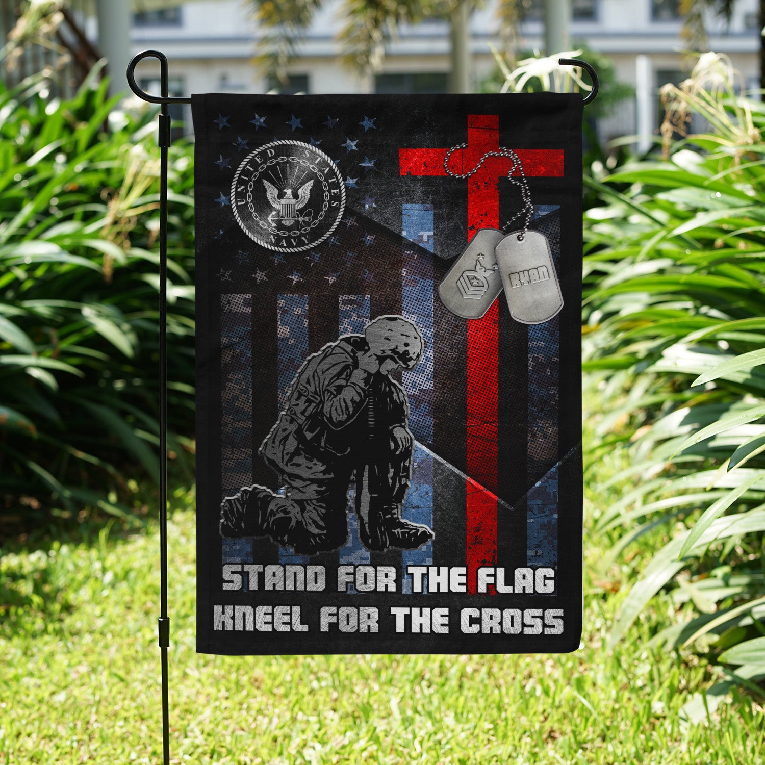 Personalized US Military Logo/Insignia And Text KFLAG14 Garden Flag, House Flag Twin-Side Printing