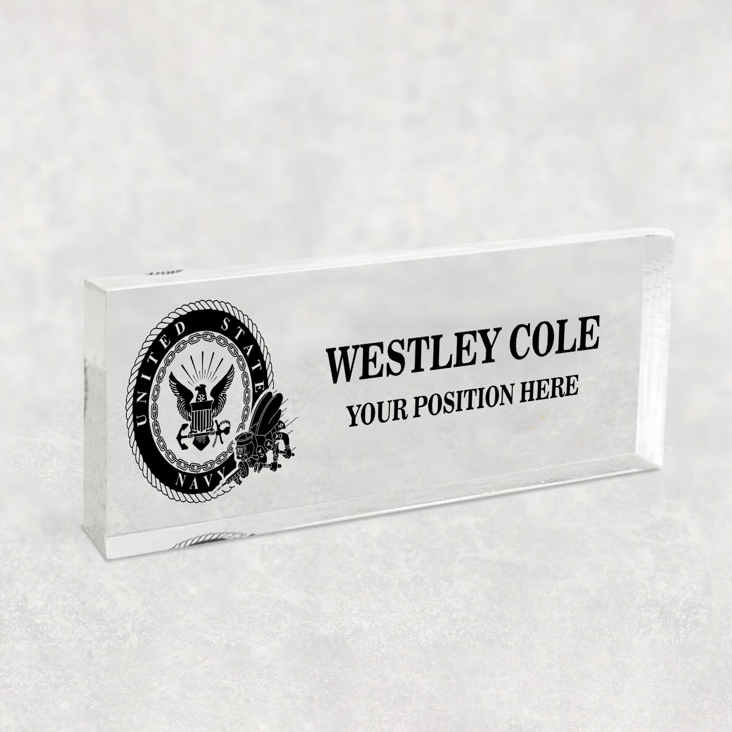 Personalized US Navy Desk Acrylic Plaque