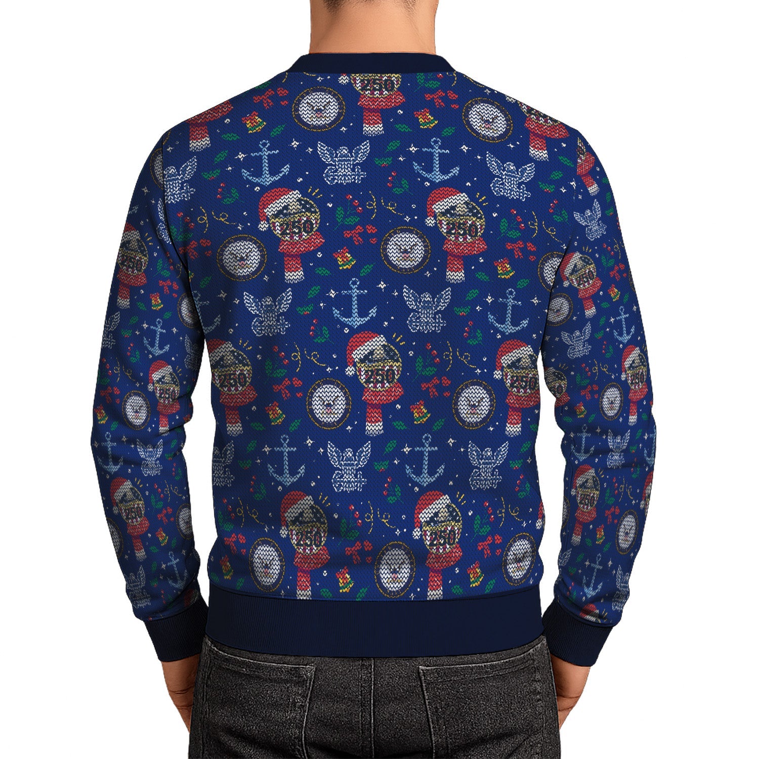 US Navy 250 America Christmas Ugly Sweater