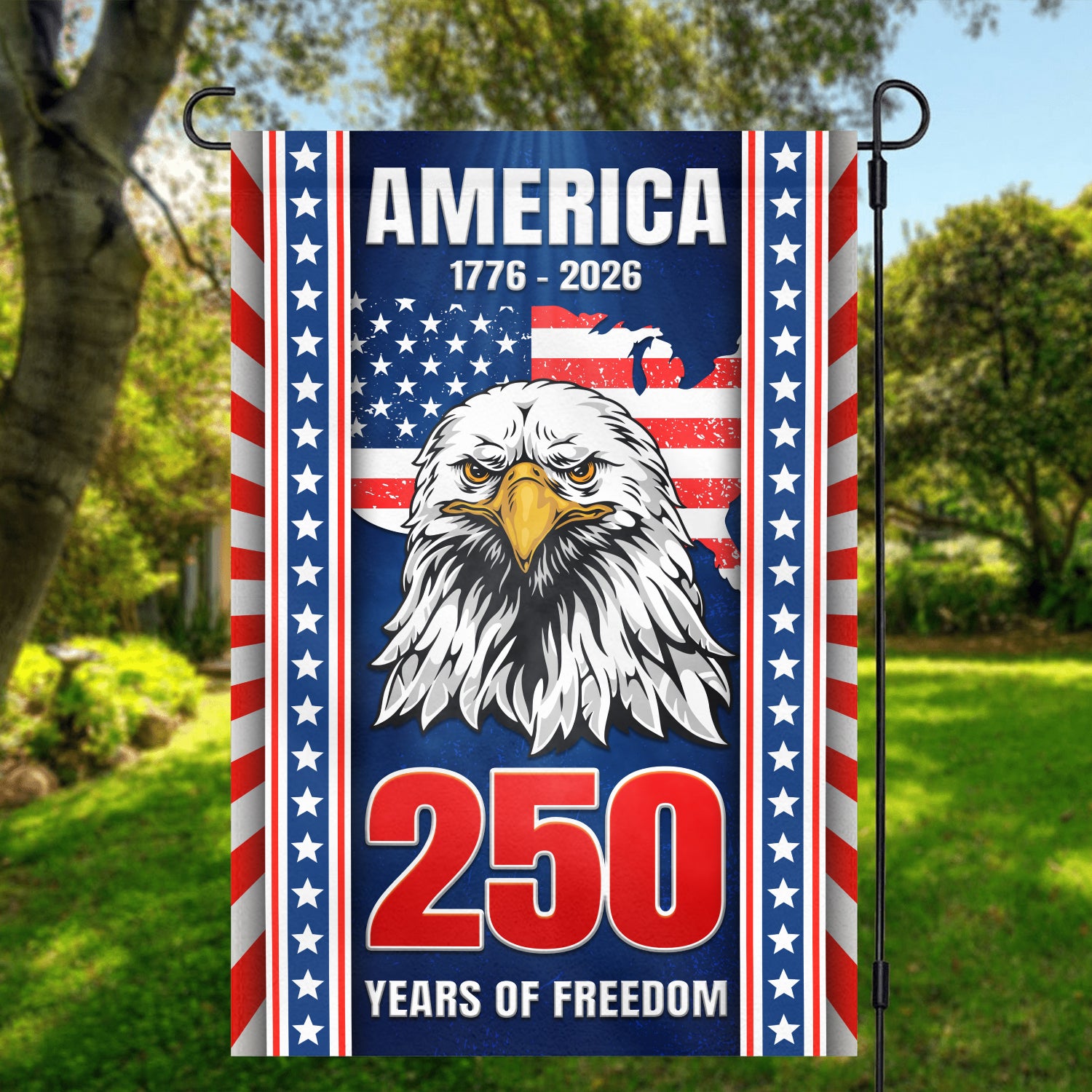 America 1776 - 2026 250 Years Of Freedom Garden Flag 12''x18'' Twin-Side Printing