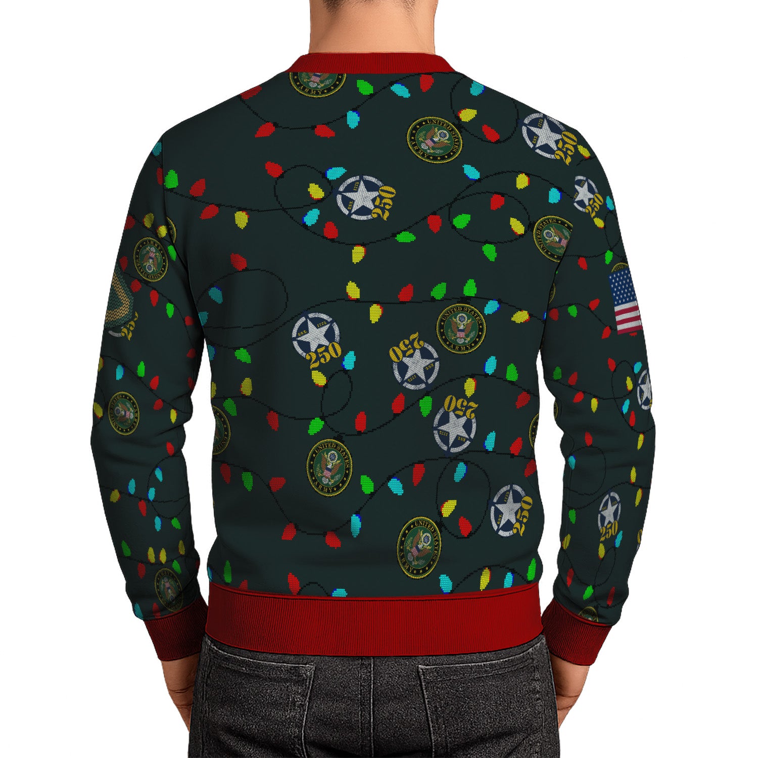 Custom Ranks US Army Ugly Christmas Sweater for Women Men KRUST07