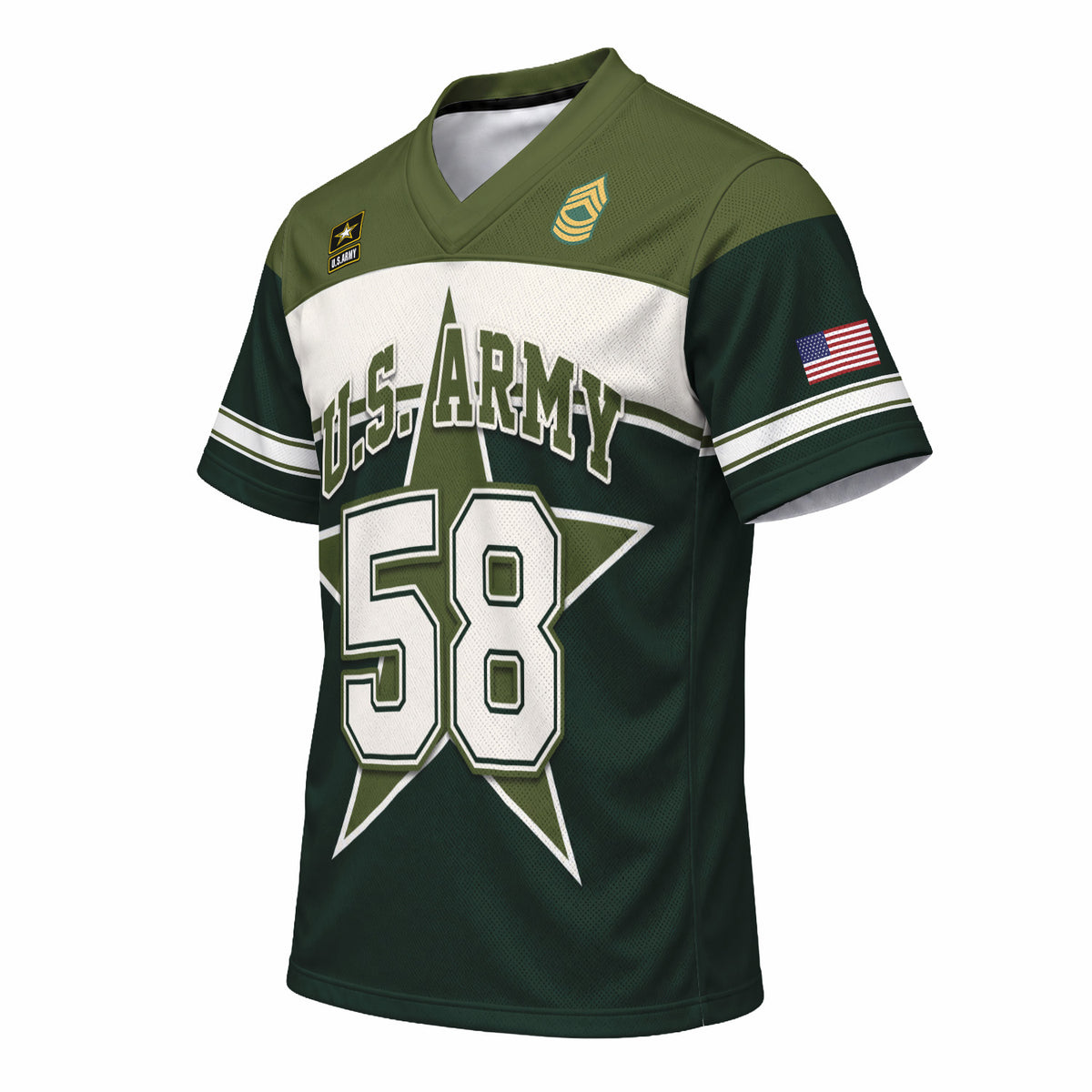 Custom Army Veteran Sports Jersey Personalized Rank and Custom Wording