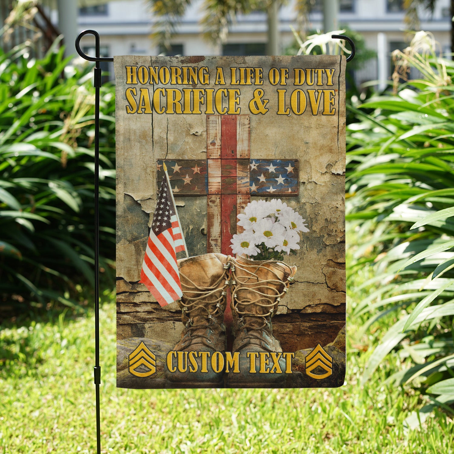 Personalized US Military Logo/Insignia And Text KFLAG33 Garden Flag, House Flag Twin-Side Printing