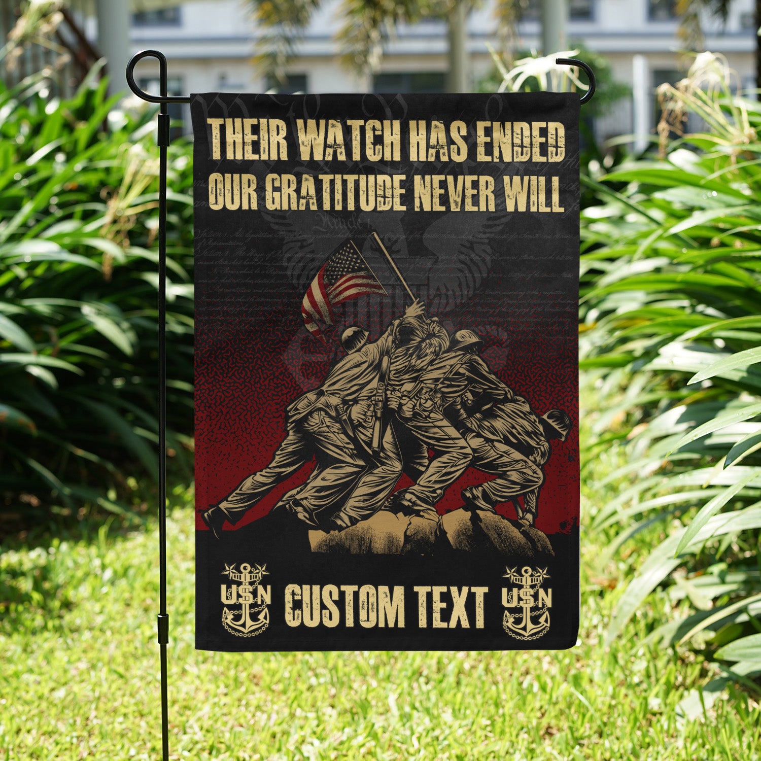 Personalized US Military Logo/Insignia And Text KFLAG34 Garden Flag, House Flag Twin-Side Printing