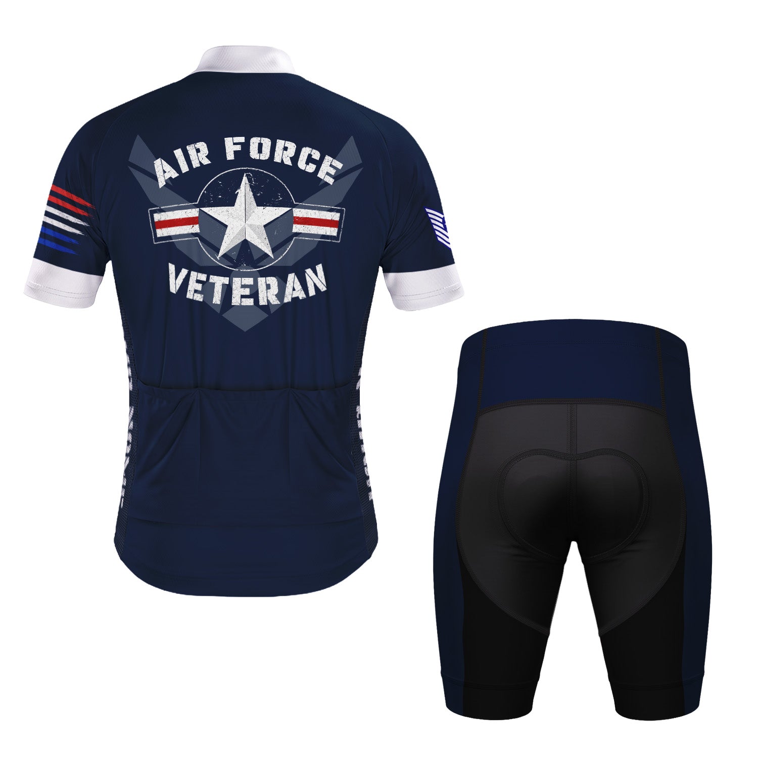 Personalized U.S. Air Force Cycling Jersey Custom Name & Rank Veteran