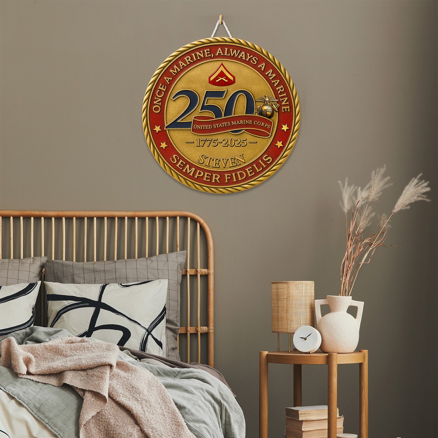 MARlNE 250th Anniversary Wooden Sign