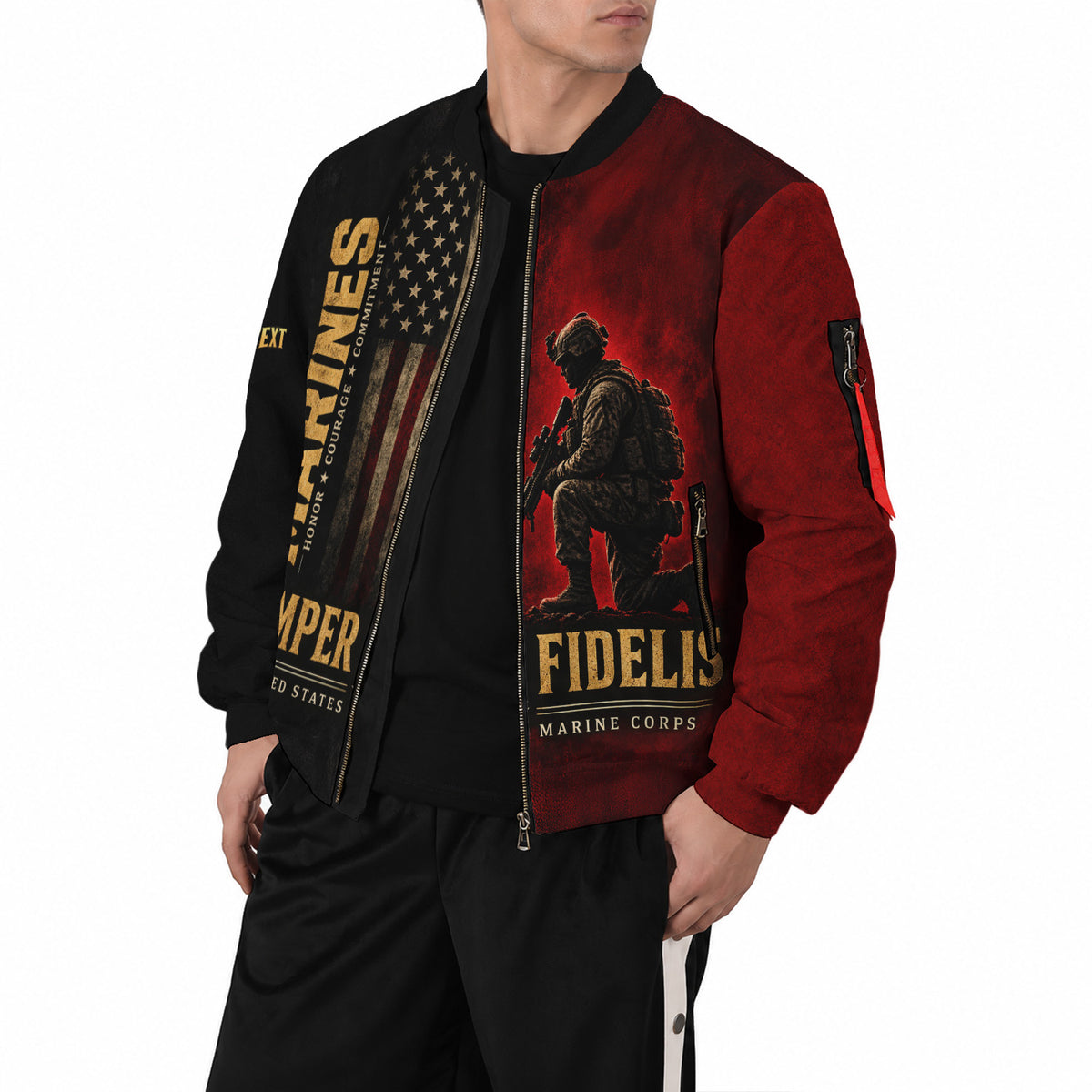 Personalized Name Rank U.S. Marine Corps Military Bomber Jacket