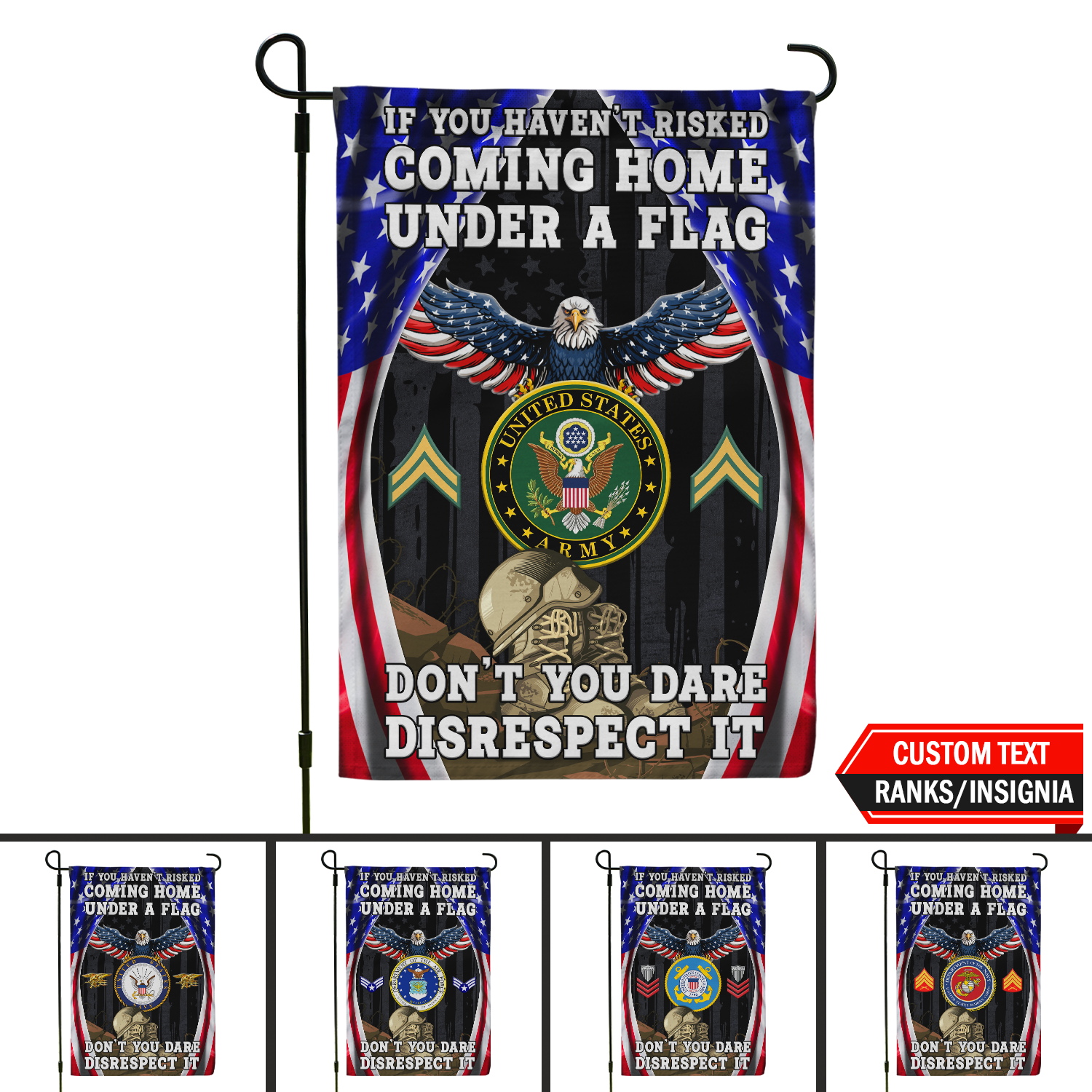 Personalized US Military Logo/Insignia KFLAG01 Garden Flag, House Flag Twin-Side Printing