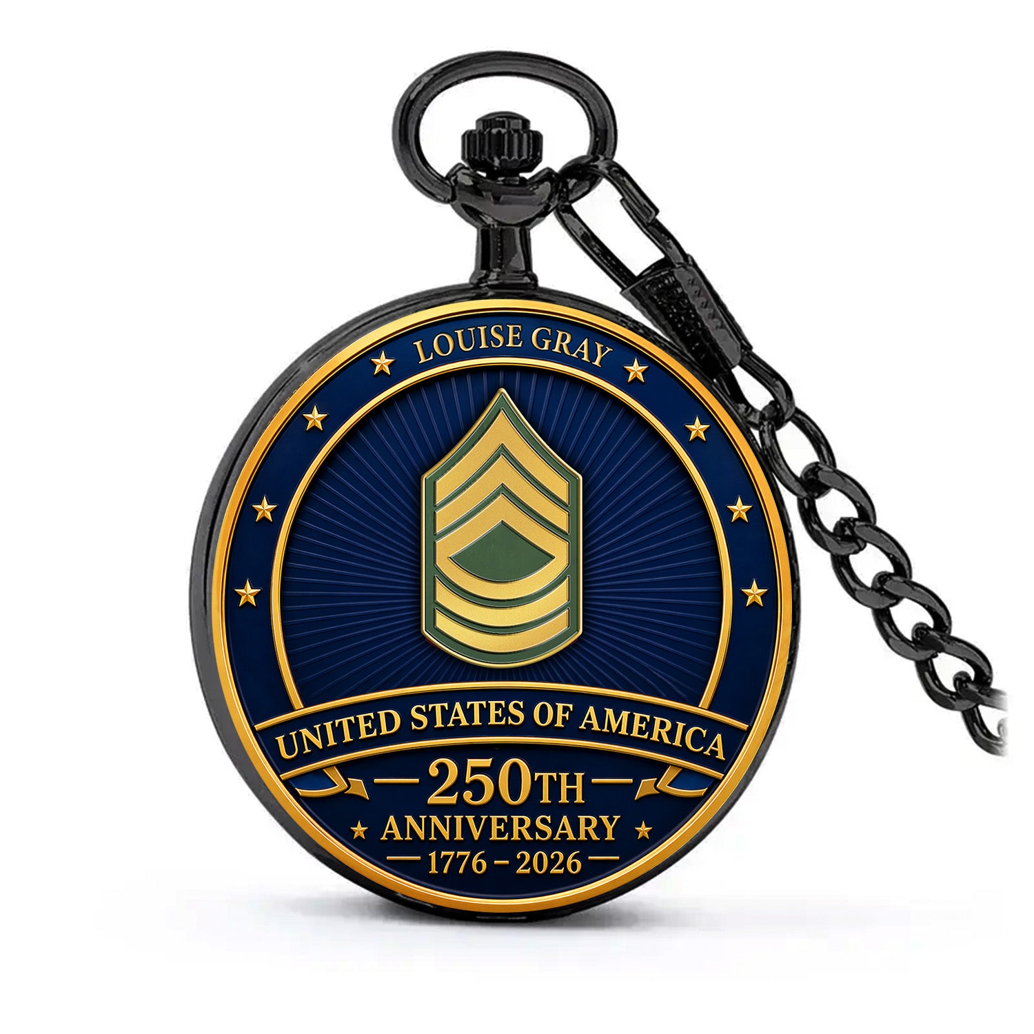 US Army 250th Anniversary Pocket Watch Personalized Gift