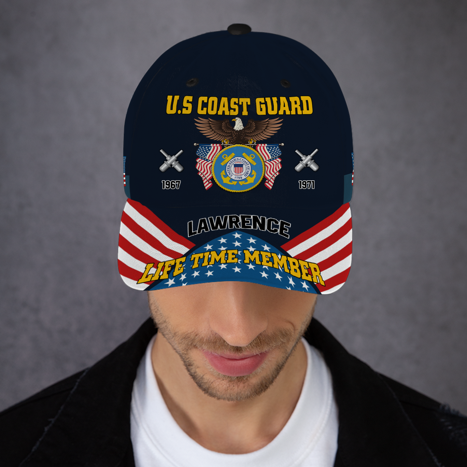 Custom Ranks/Insignia, Personalized Name And Years Served All Over Prints Premium Classic Cap KAOVC11