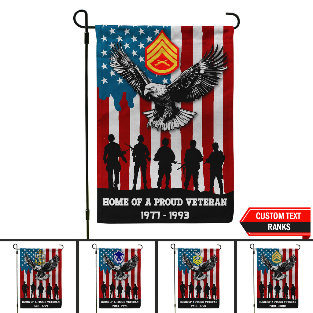 Personalized US Military Logo/Insignia And Text KFLAG26 Garden Flag, House Flag Twin-Side Printing