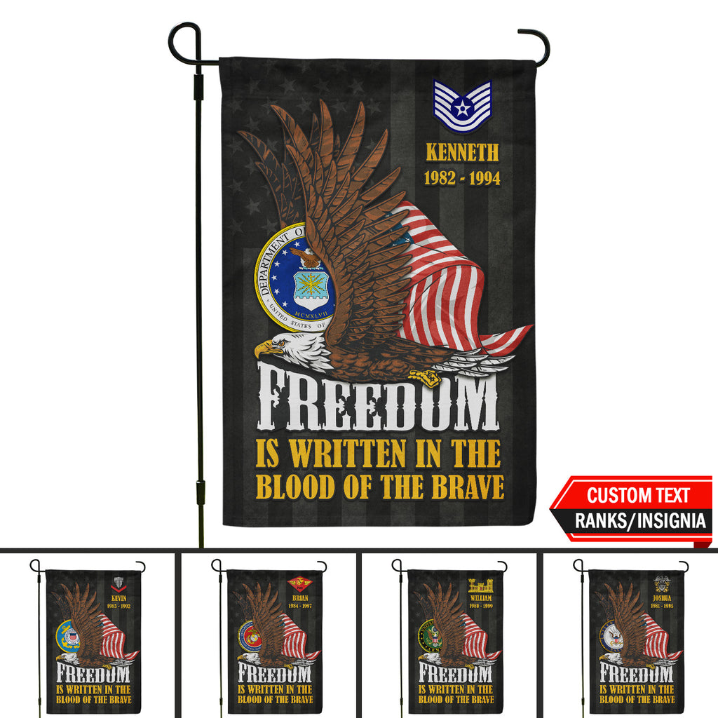 Personalized US Military Logo/Insignia And Text KFLAG29 Garden Flag, House Flag Twin-Side Printing
