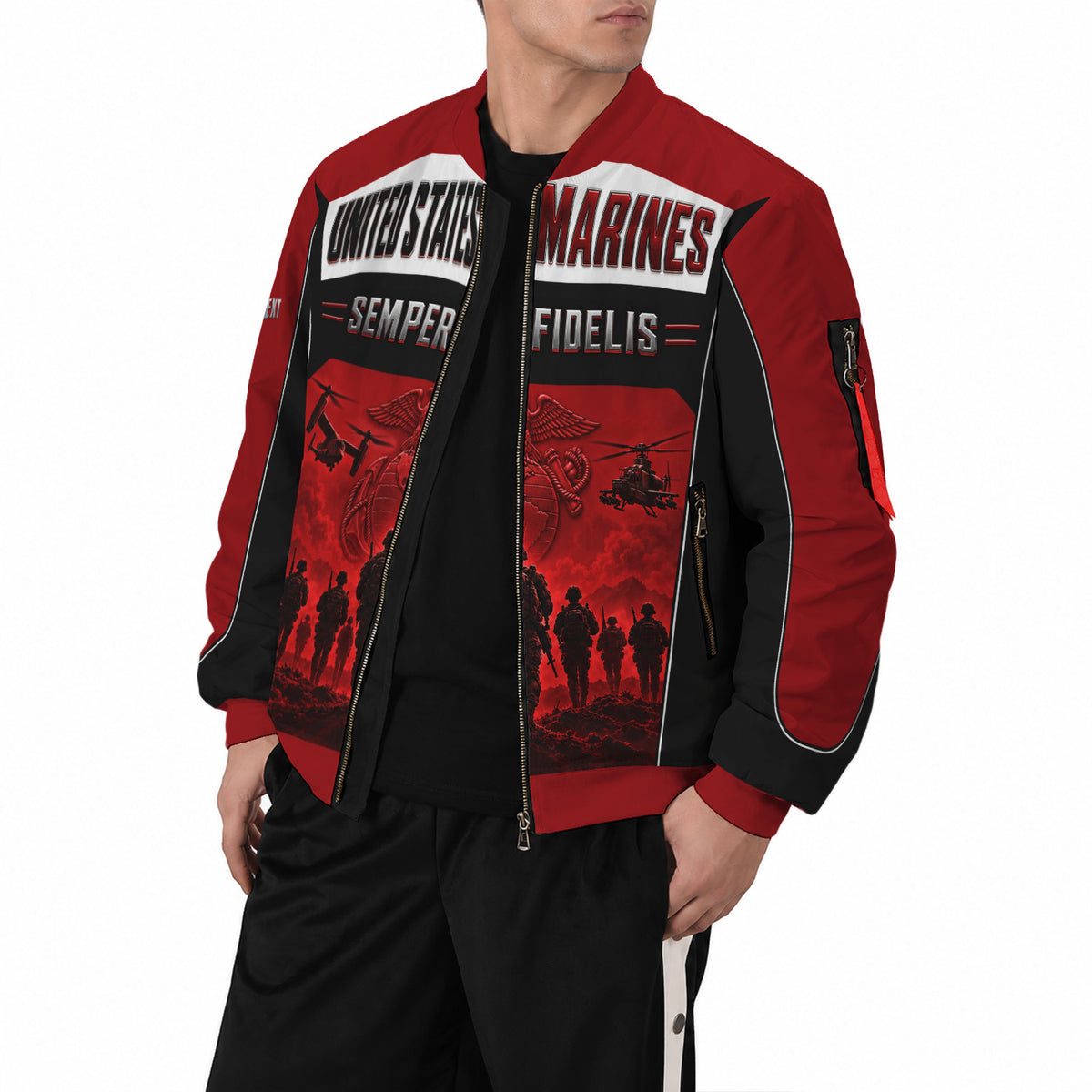 Custom Name Rank U.S. Marine Corps Military Bomber Jacket