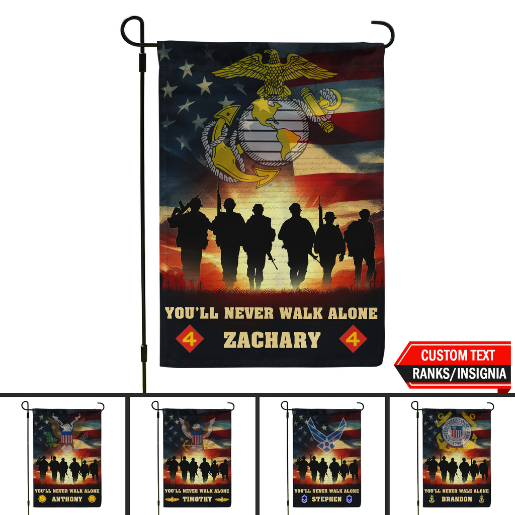 Personalized US Military Logo/Insignia And Text KFLAG05 Garden Flag, House Flag Twin-Side Printing