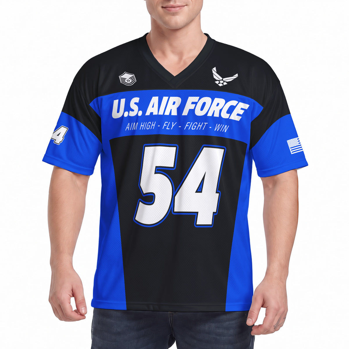 Custom Air Force Veteran Sports Jersey Personalized Rank Number and Text