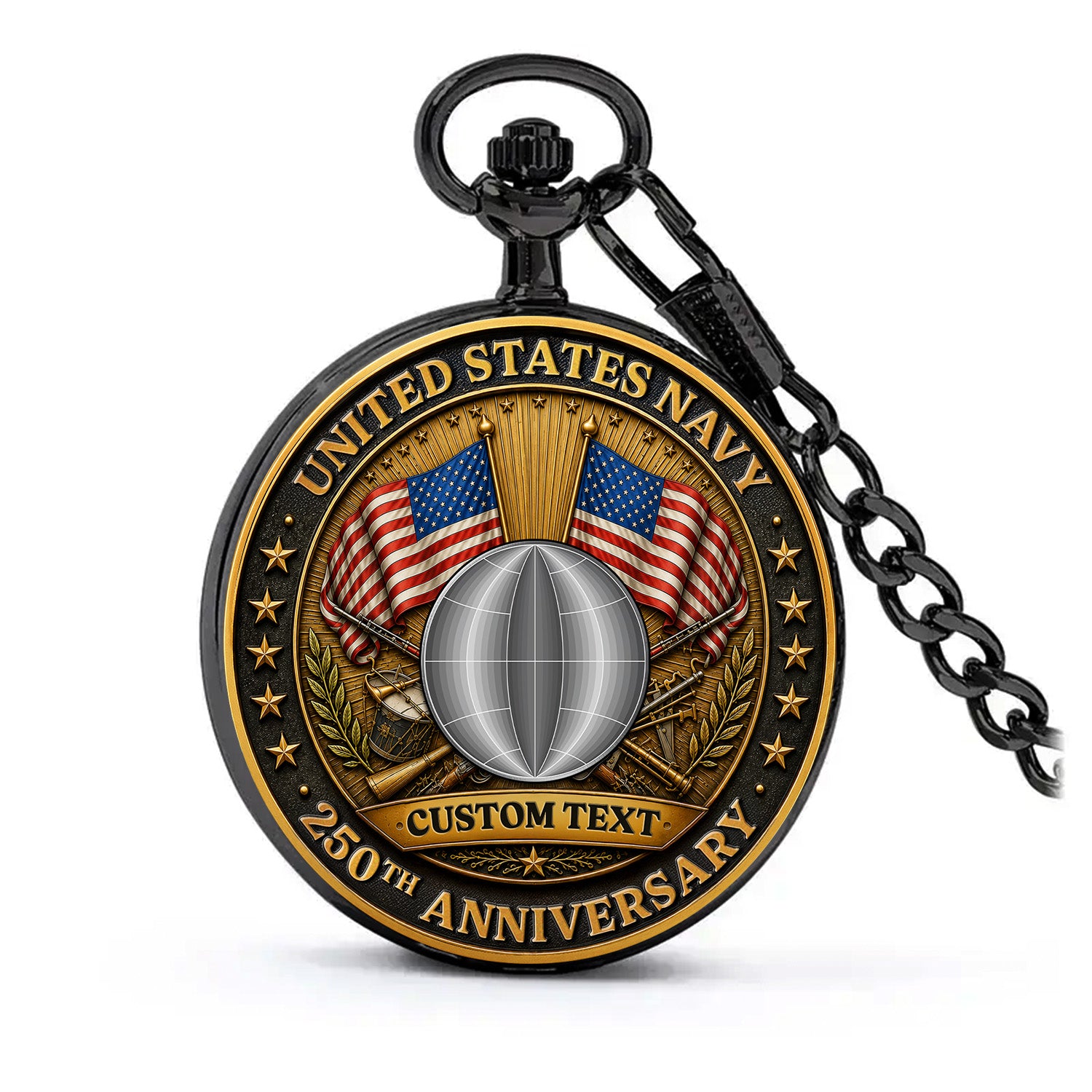 Personalized Navy Chief Pocket Watch 250th Anniversary Gift