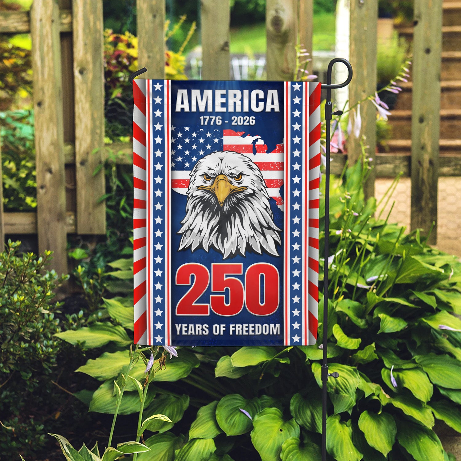 America 1776 - 2026 250 Years Of Freedom Garden Flag 12''x18'' Twin-Side Printing