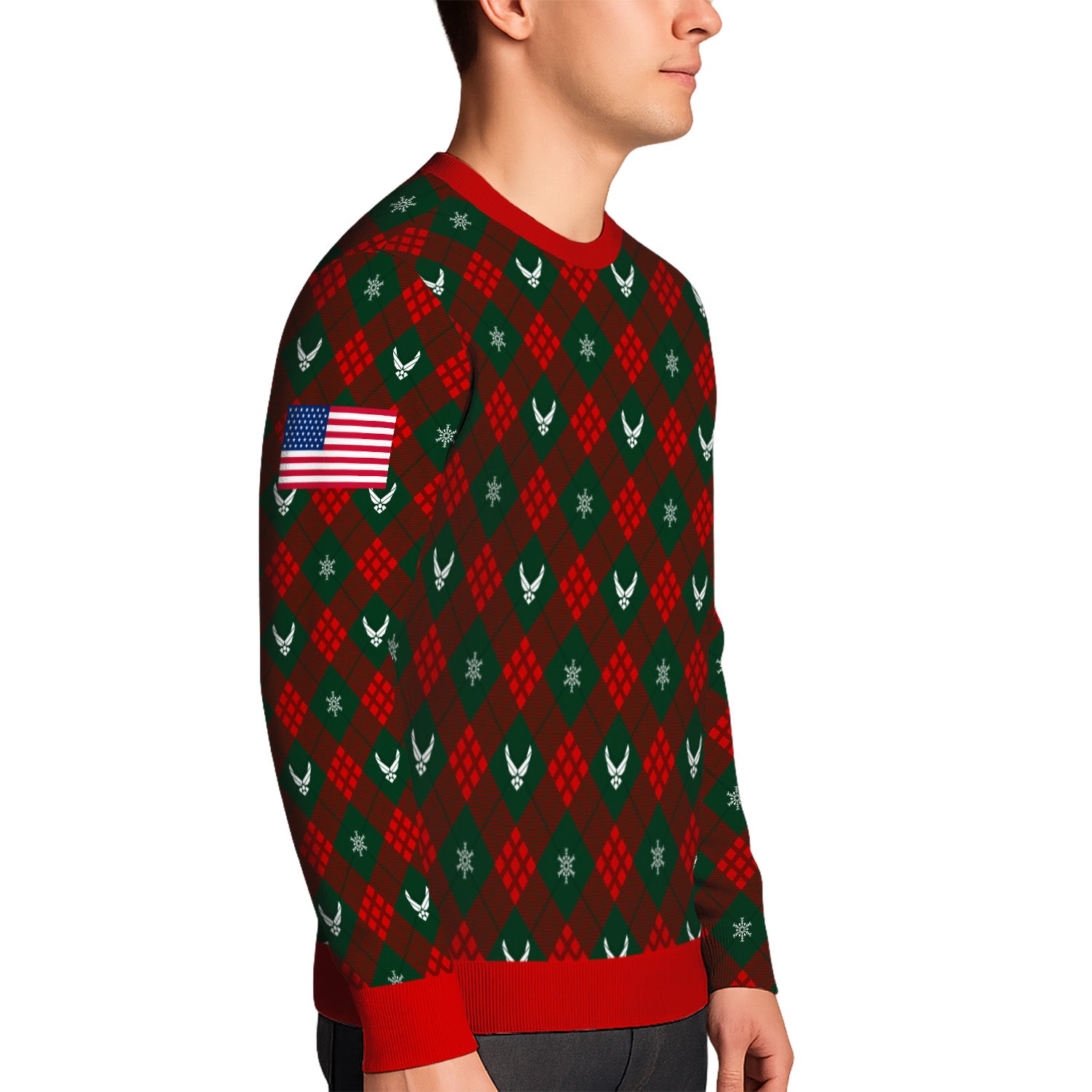 Custom Ranks US Air Force Ugly Christmas Sweater for Women Men KRUST08