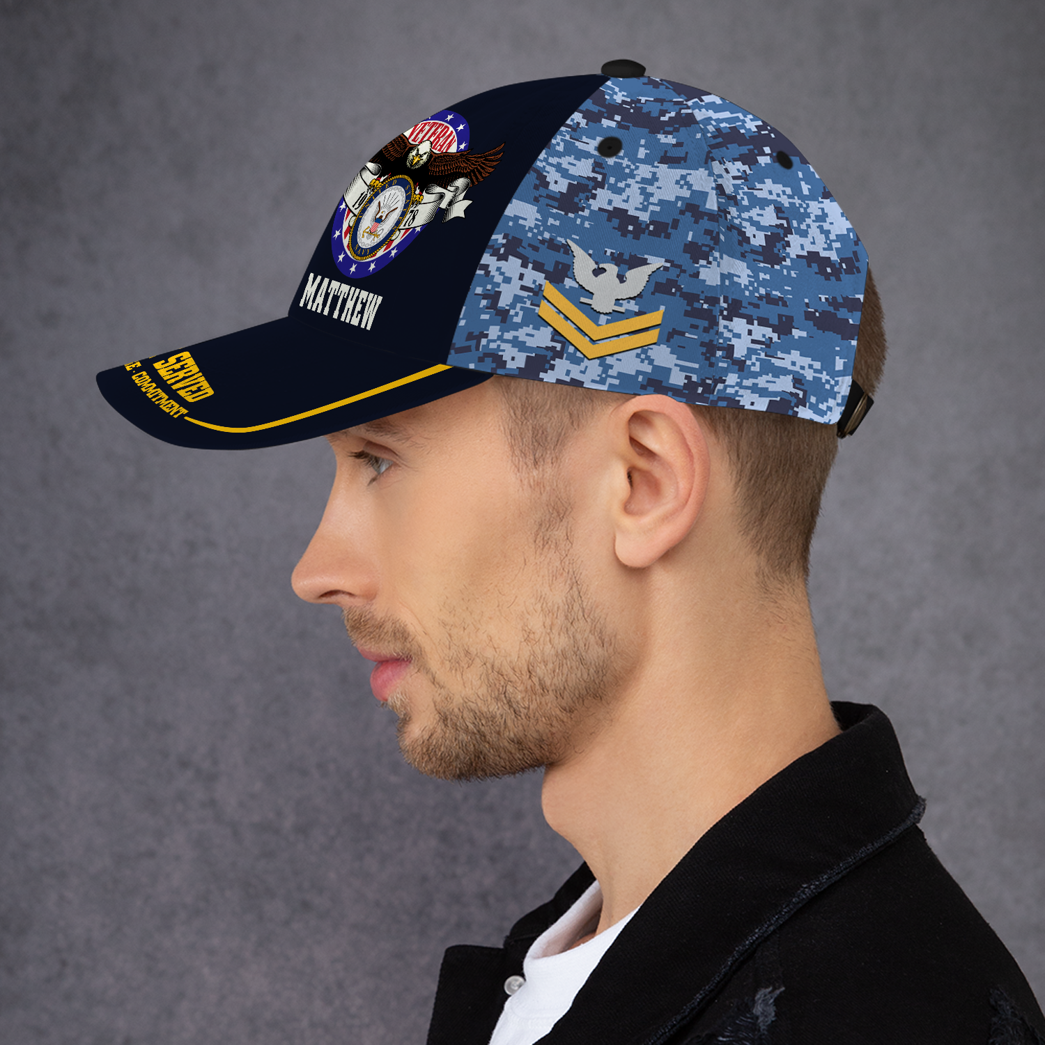 US Military Veteran, Proudly Served, Custom Ranks/Insignia, Personalized Name And Years Served All Over Prints Premium Classic Cap