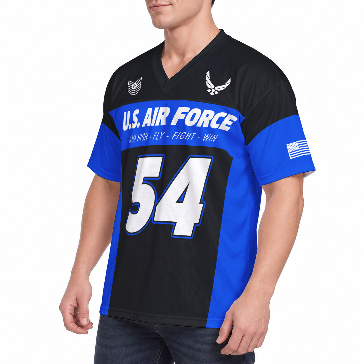 Custom Air Force Veteran Sports Jersey Personalized Rank Number and Text