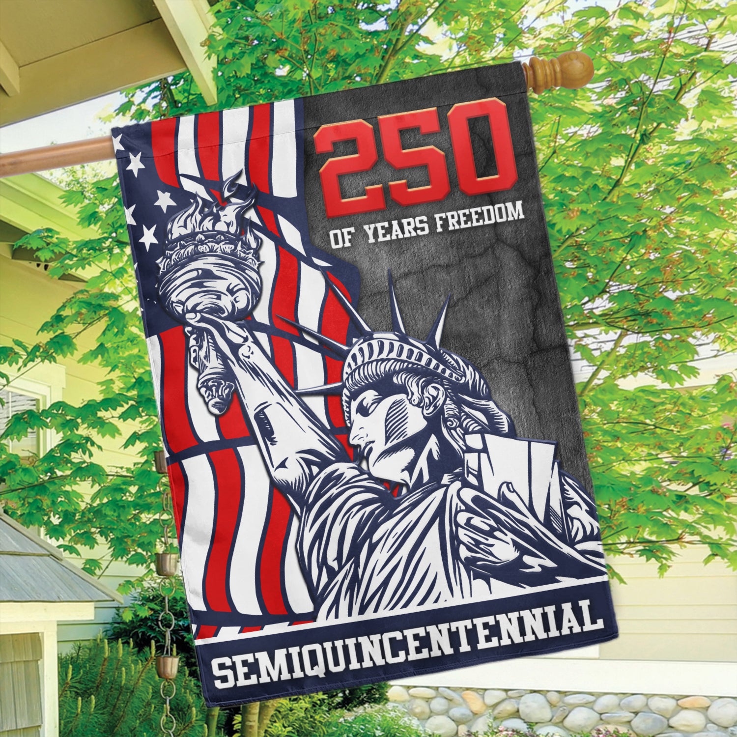 250 Years Of Freedom Semiquincentennial House Flag 28''x40'' Twin-Side Printing