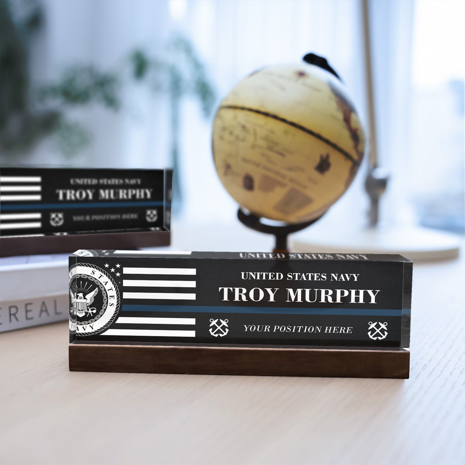 US Army Custom Desk Plaque – Personalized Name & Rank