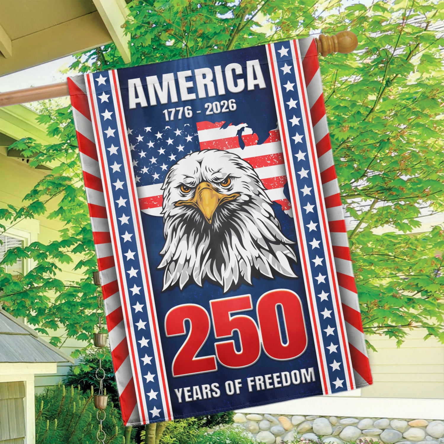 America 1776 - 2026 250 Years Of Freedom House Flag 28''x40'' Twin-Side Printing