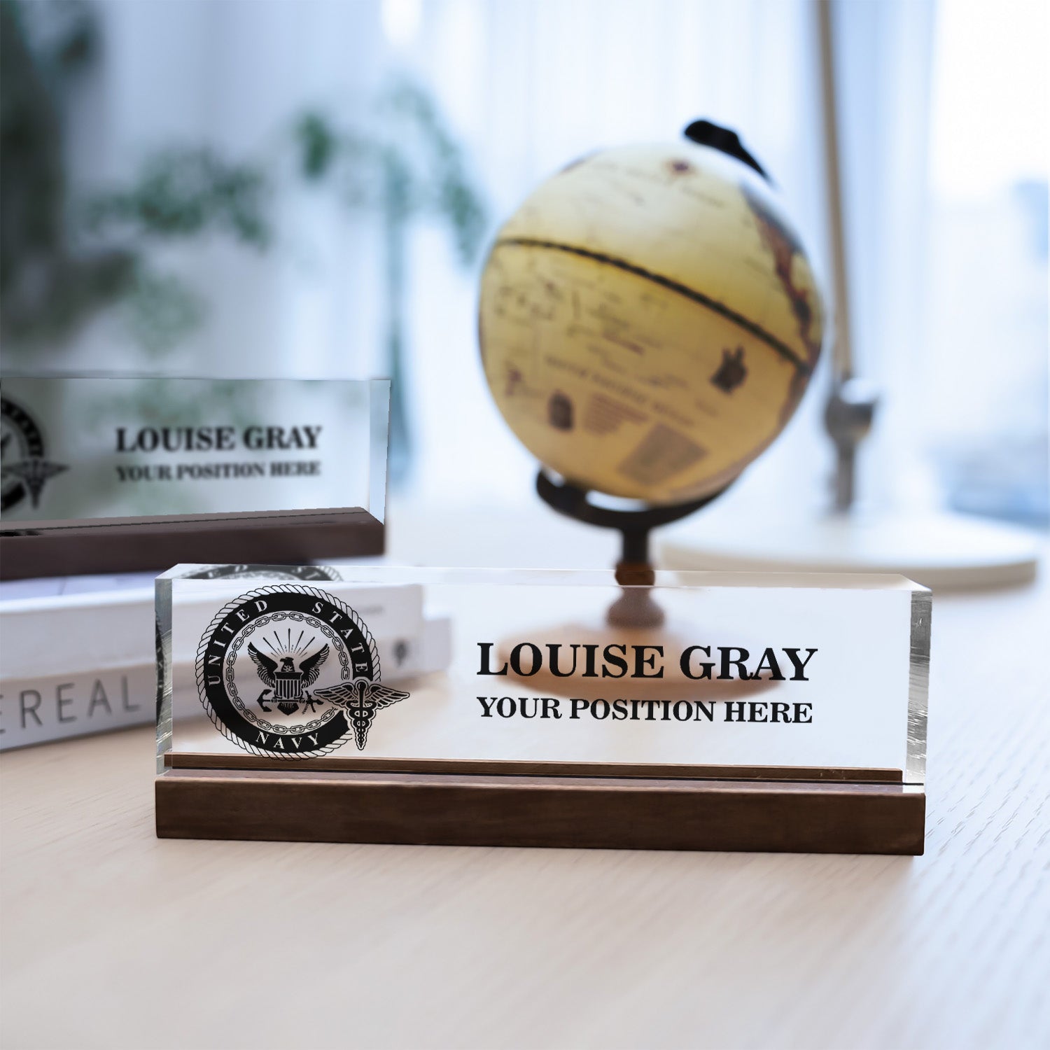 Personalized US Navy Desk Acrylic Plaque