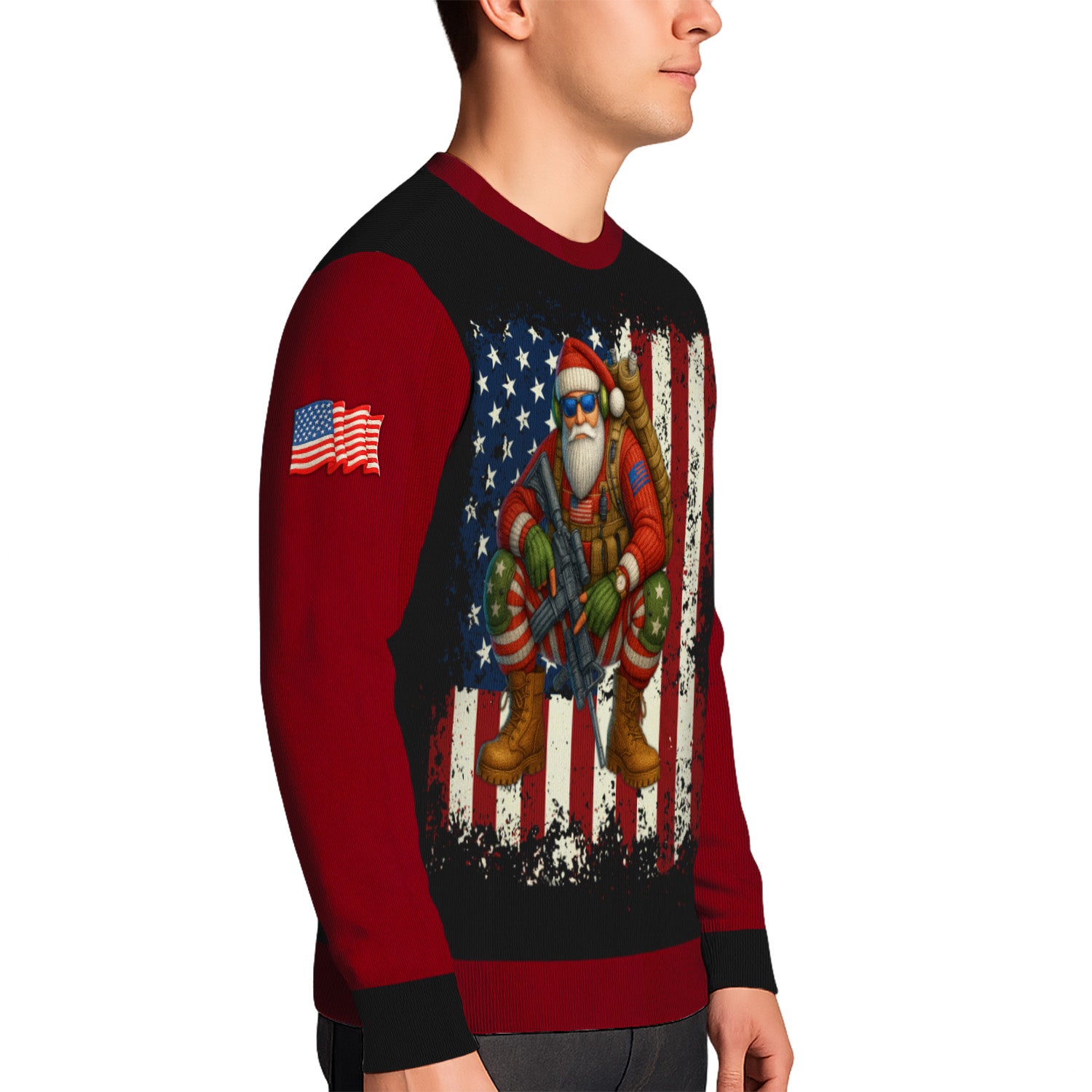 US Army Santa Soldier Ugly Christmas Sweater