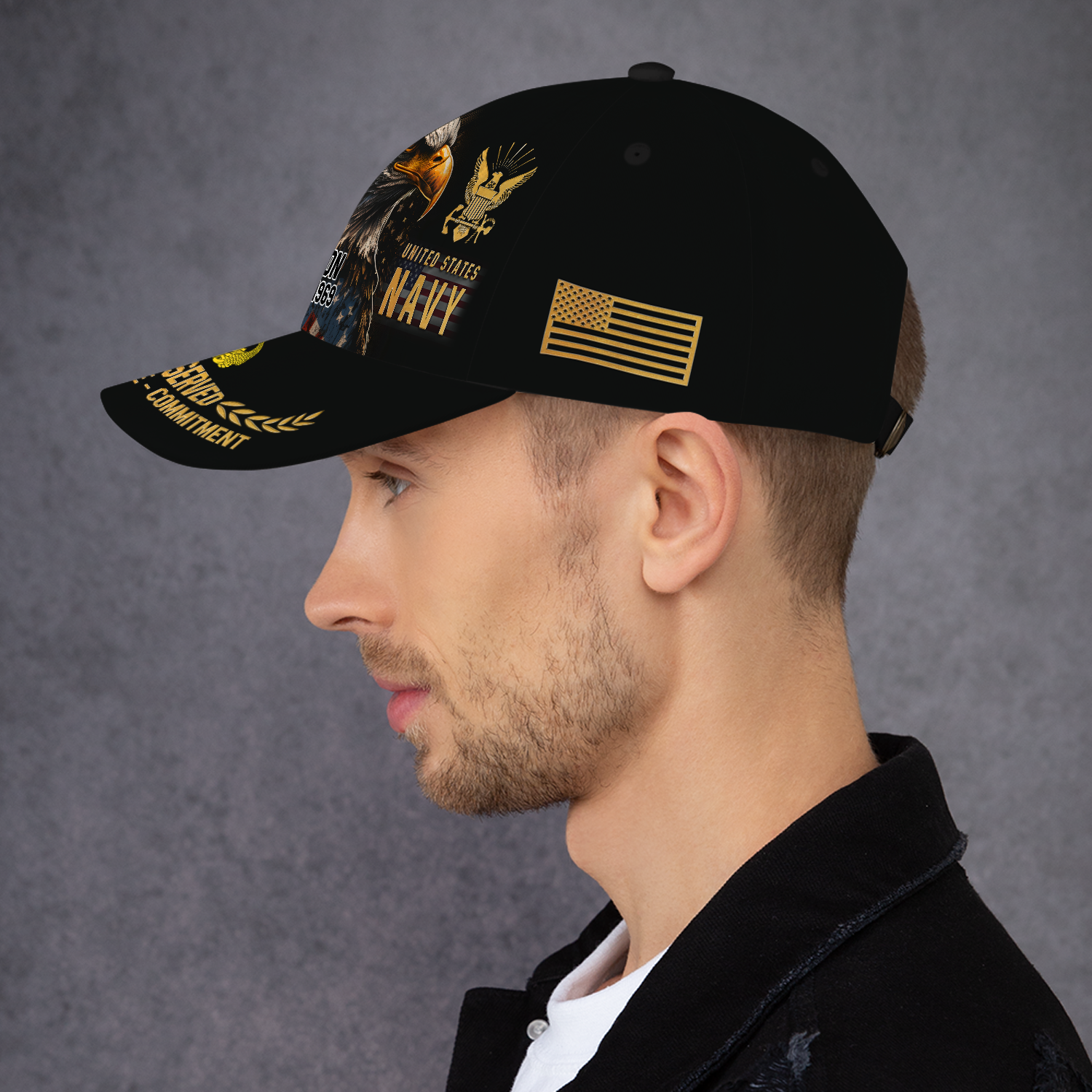 Karl-AOVCAP-10 Custom Ranks/Insignia, Personalized Name And Years Served All Over Prints Premium Classic Cap KAOVC10