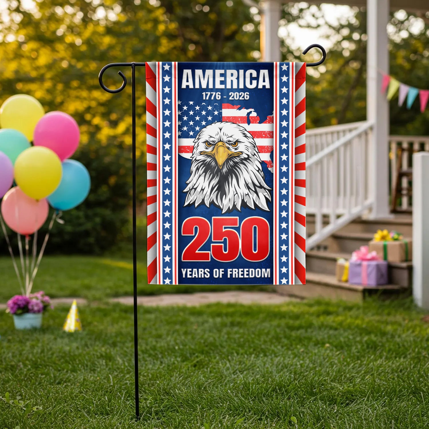 America 1776 - 2026 250 Years Of Freedom Garden Flag 12''x18'' Twin-Side Printing
