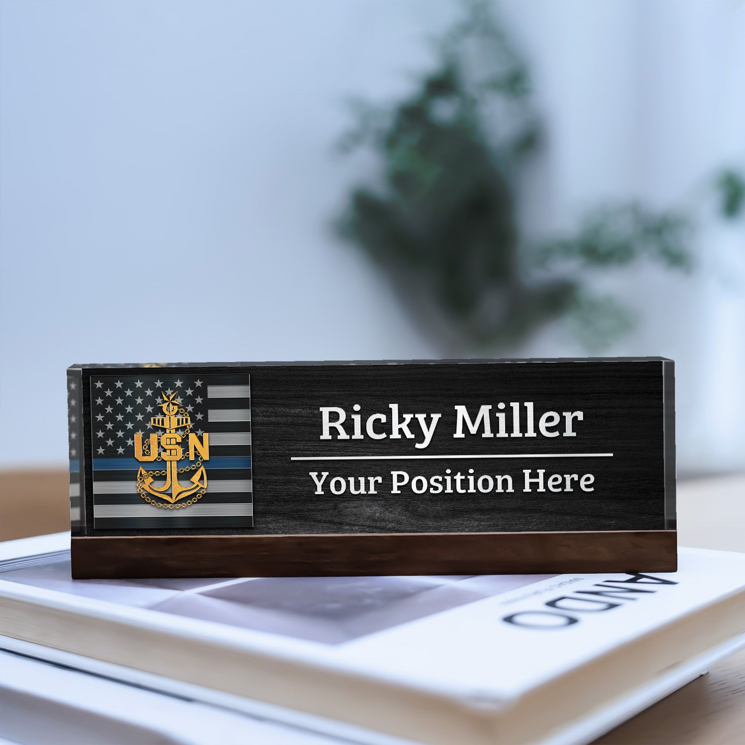 US Navy Personalized Plaque – Custom Desk Nameplate Gift
