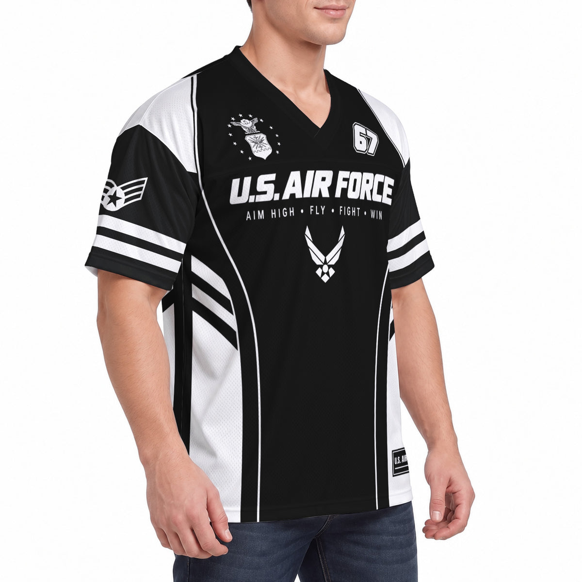 U.S. Air Force Personalized Sports Jersey Custom Rank Text and Number