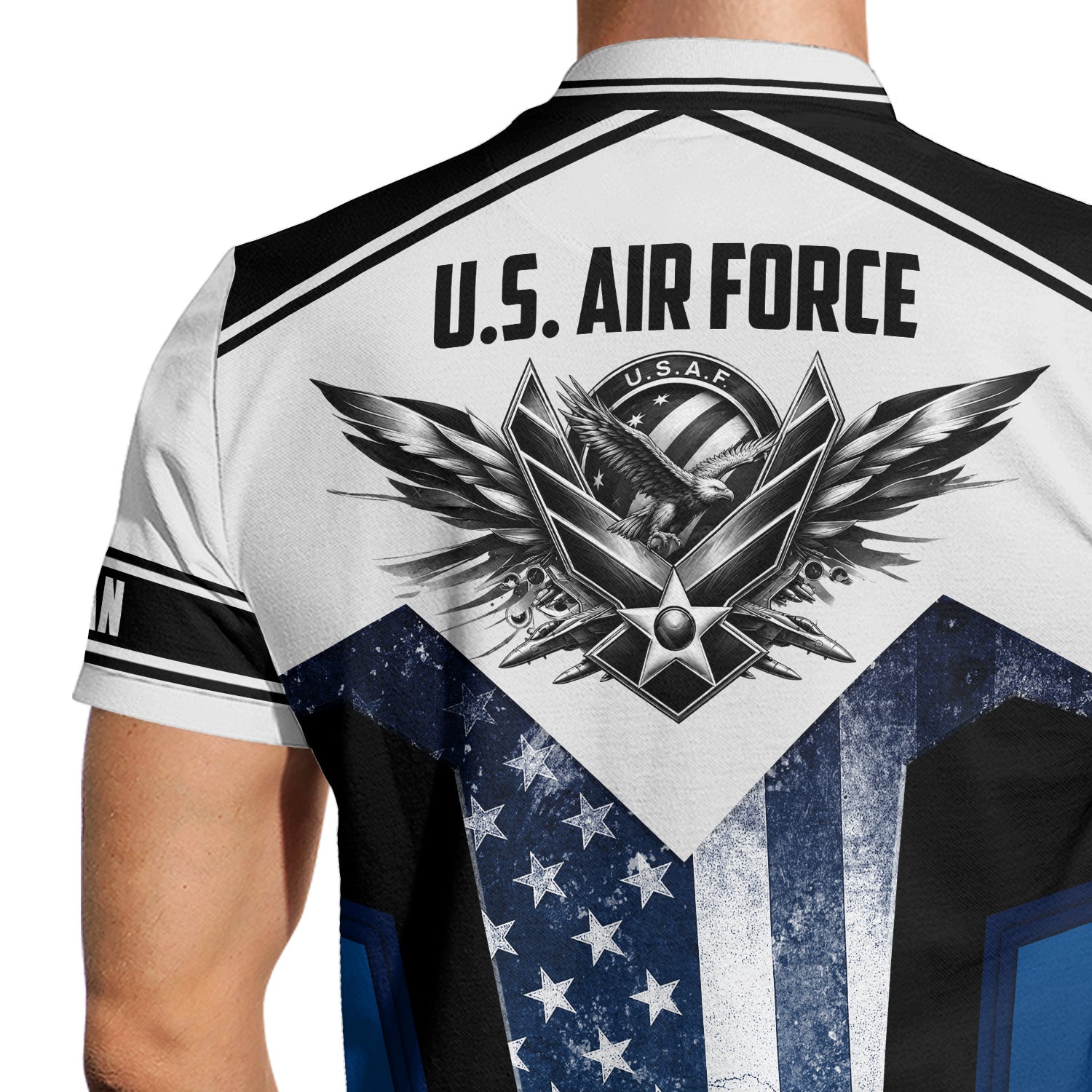 Personalized US Air Force Rank 3D All-Over Print Polo Shirt Gift
