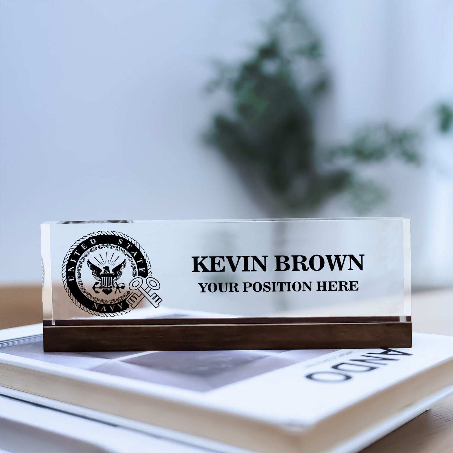Personalized US Navy Desk Acrylic Plaque