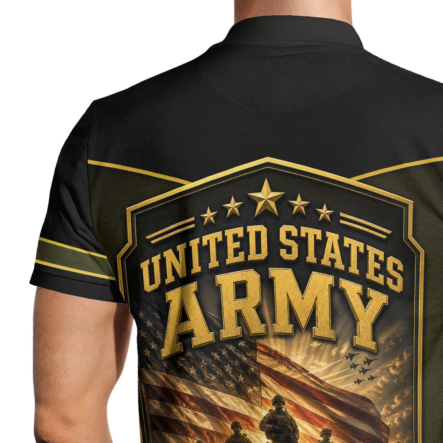 Personalized US Army Soldier 3D All-Over Print Polo Shirt