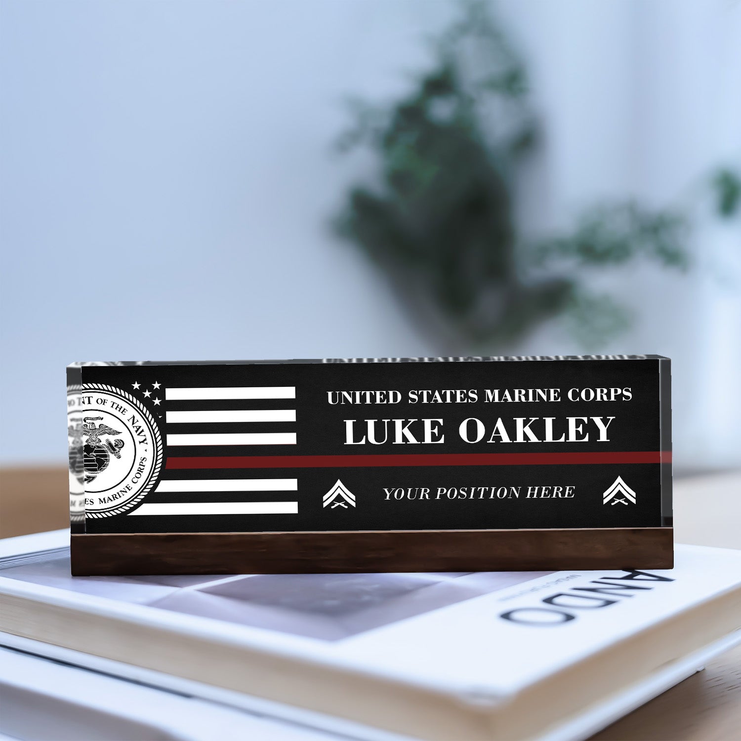 US Army Custom Desk Plaque – Personalized Name & Rank