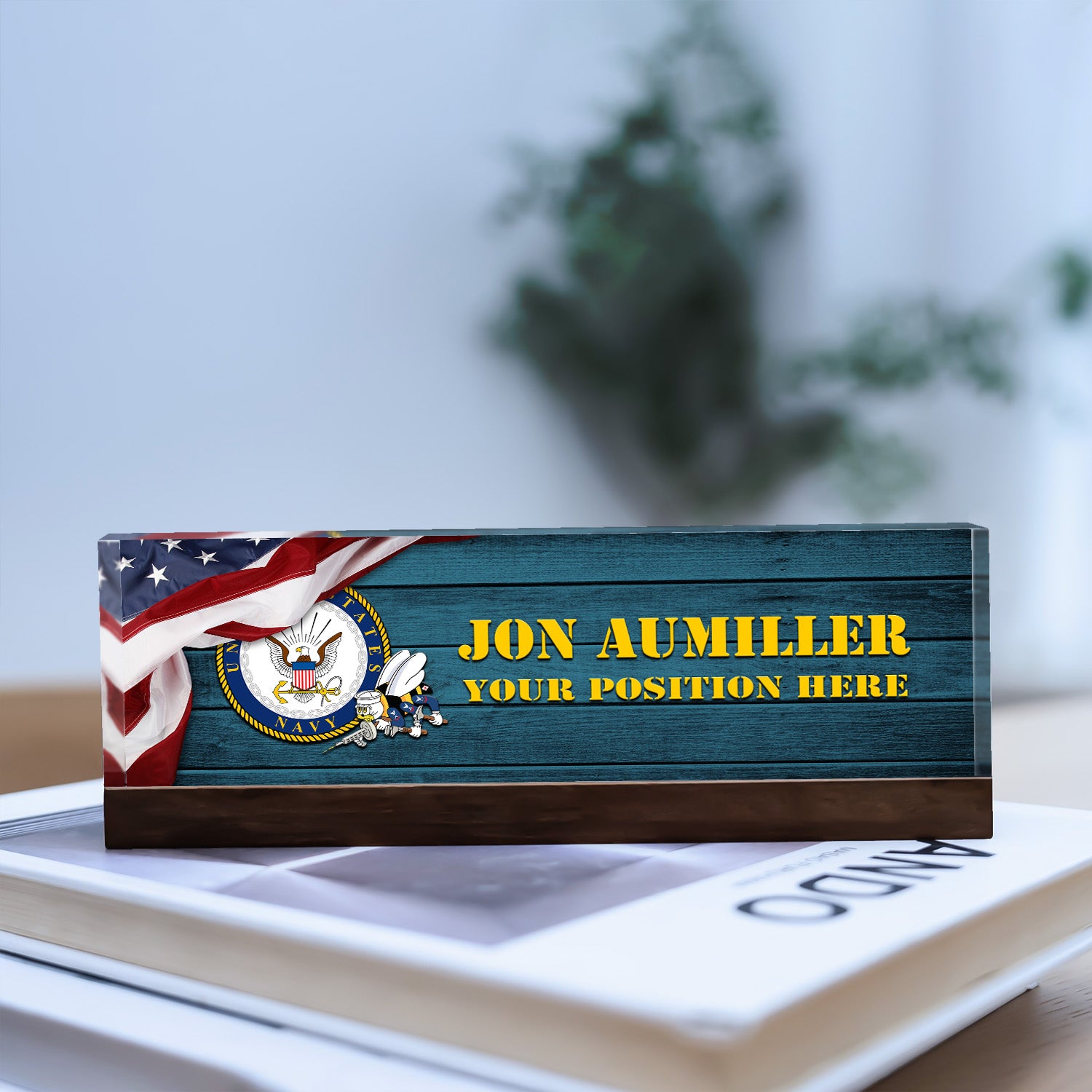 Custom US Navy Desk Acrylic Plaque -  Gift for Sailors, Veterans & Retirees