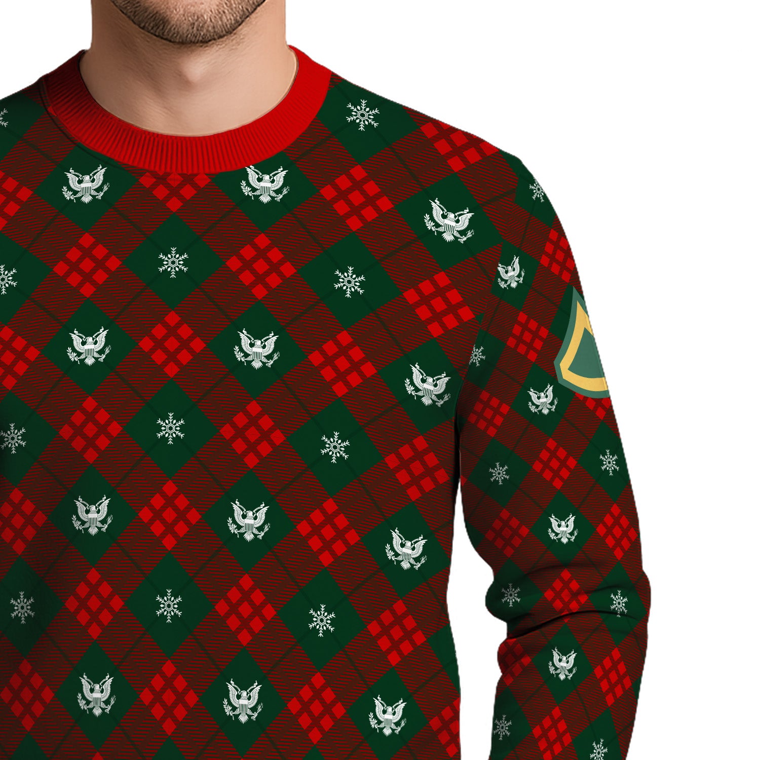 Custom Ranks US Army Ugly Christmas Sweater for Women Men KRUST08