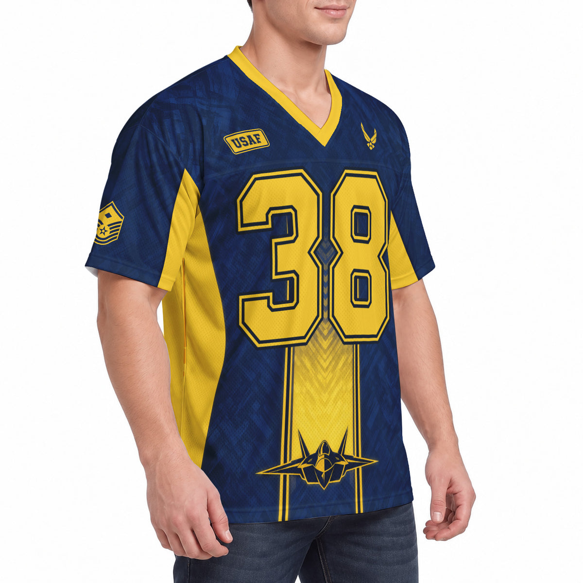 Personalized U.S. Air Force Jersey Custom Rank Jersey Number and Text
