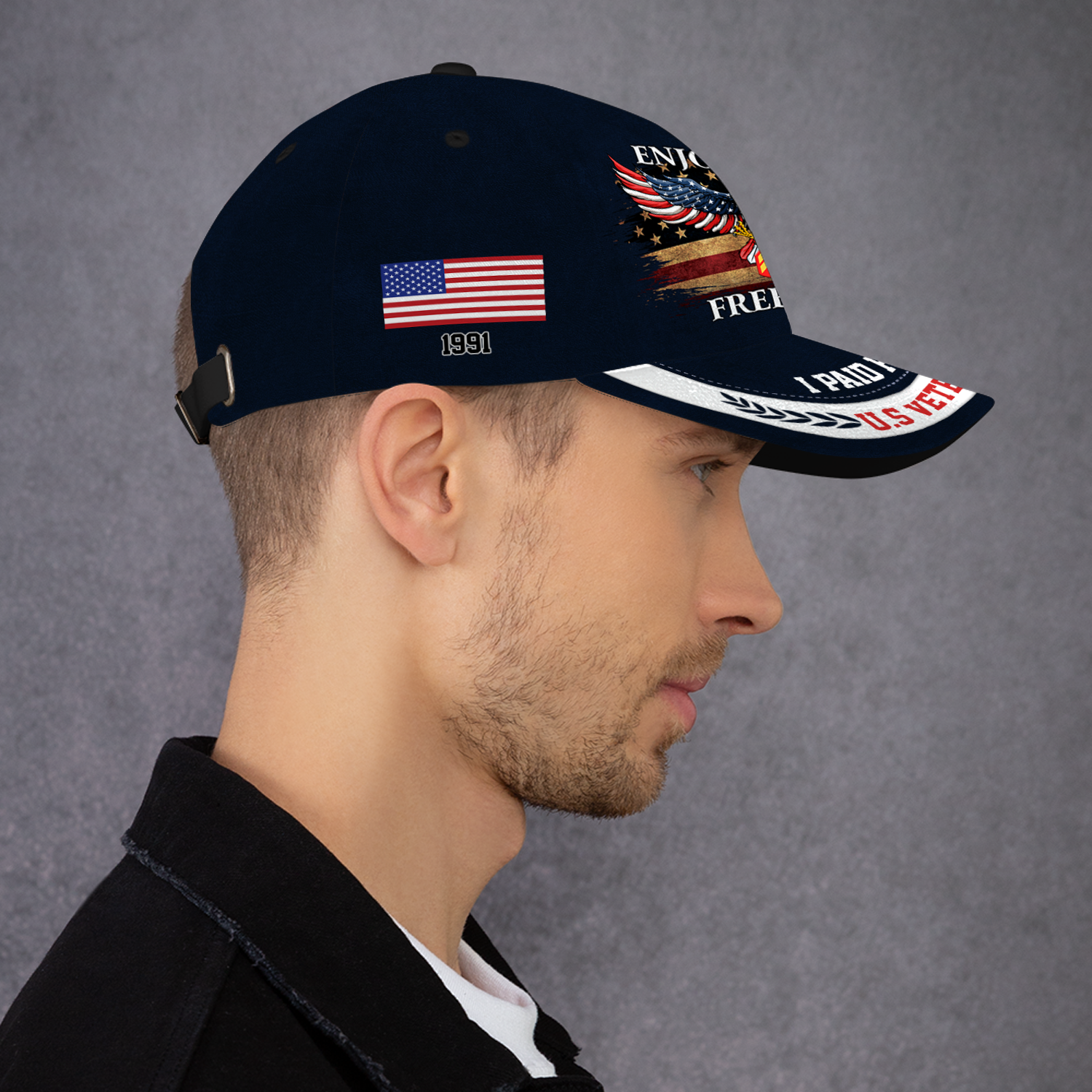 Custom Ranks/Insignia, Personalized Name And Years Served All Over Prints Premium Classic Cap KAOVC14