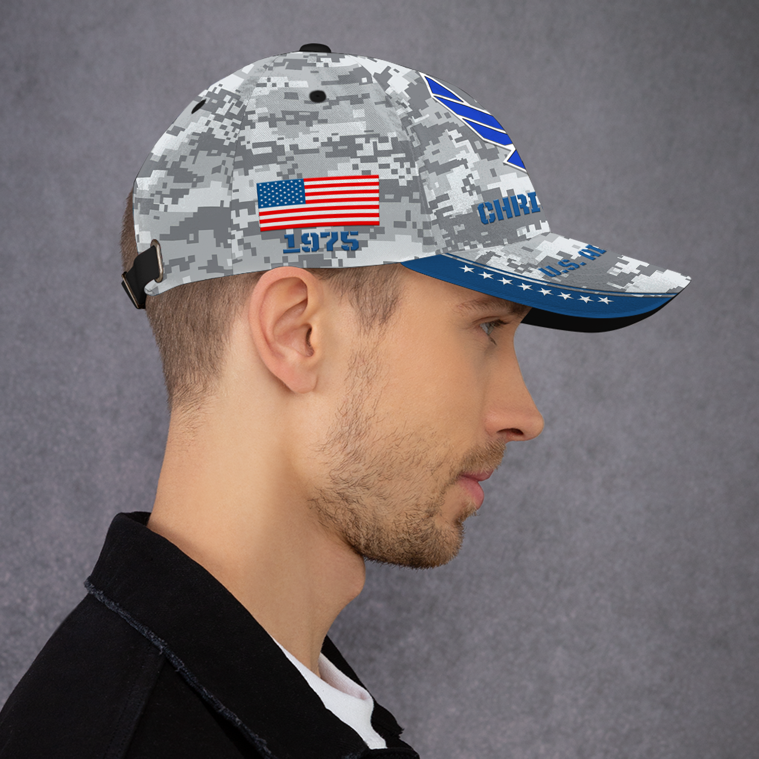 Custom Ranks/Insignia, Military Digital Camo, Personalized Name And Years Served All Over Prints Premium Classic Cap