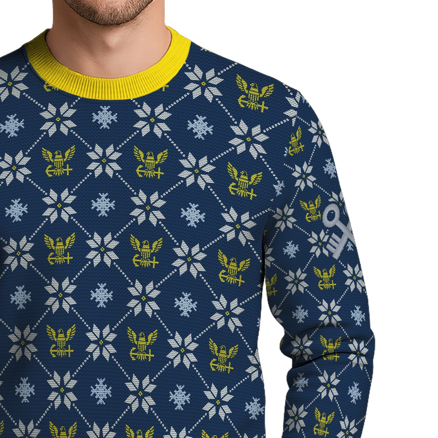 Personalized US Navy Christmas Ugly Sweater KRUST10