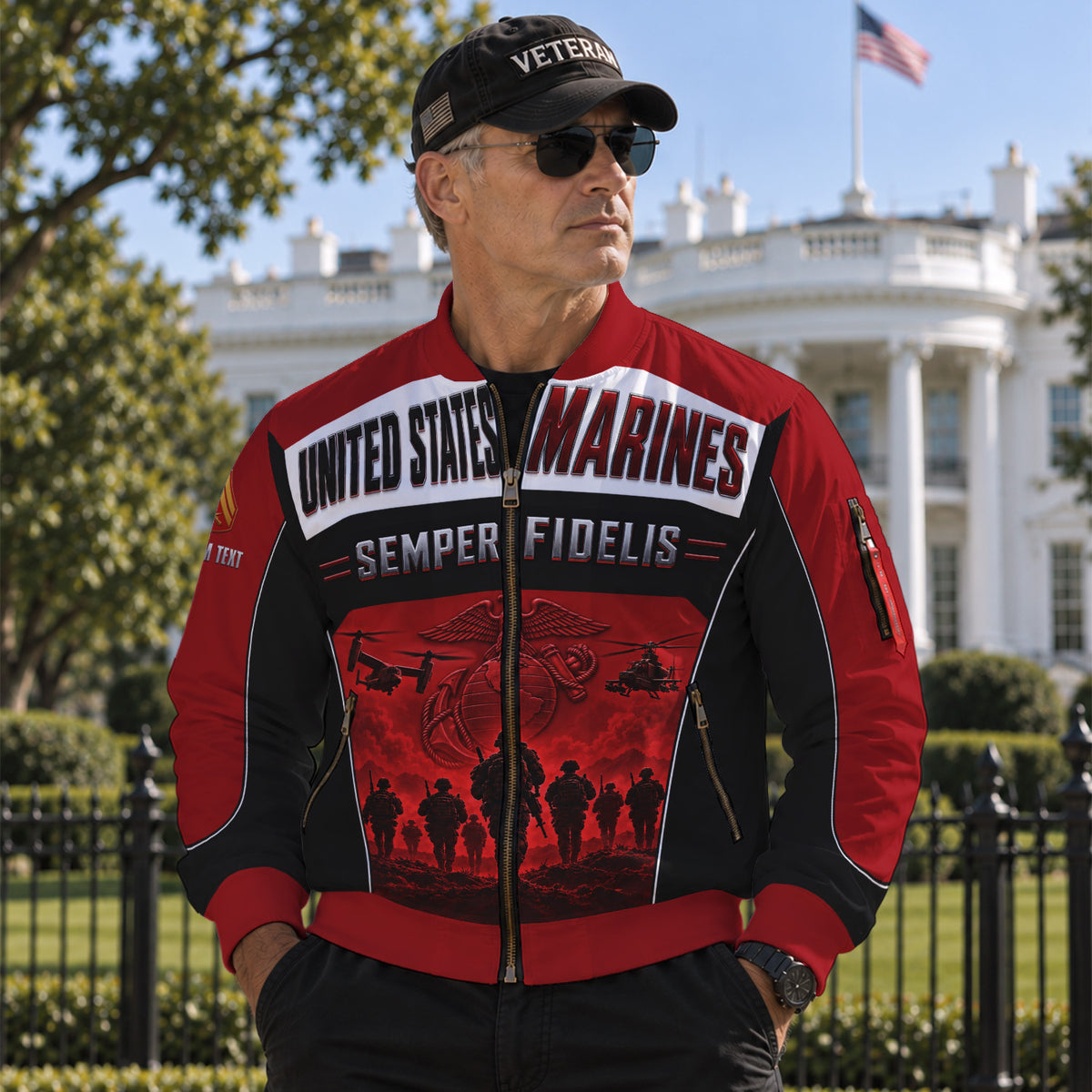 Custom Name Rank U.S. Marine Corps Military Bomber Jacket