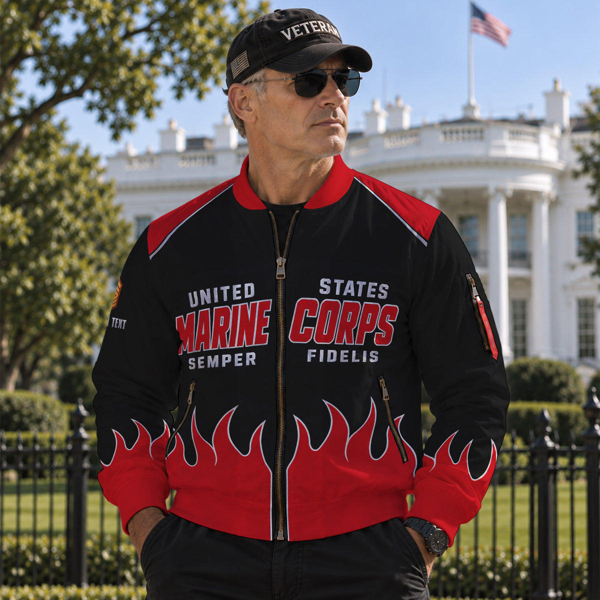 Personalized Name And Rank U.S. Marine Corps Military Bomber Jacket