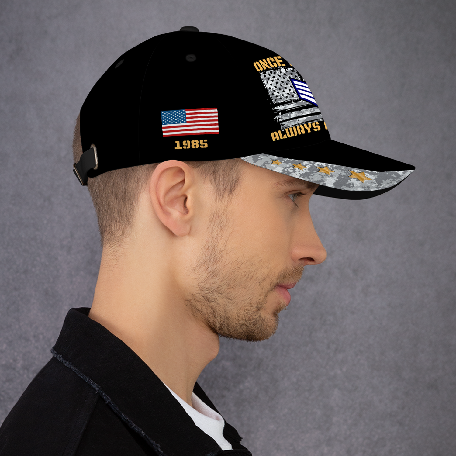 Custom Ranks/Insignia, Personalized Name And Years Served All Over Prints Premium Classic Cap KAOVC12