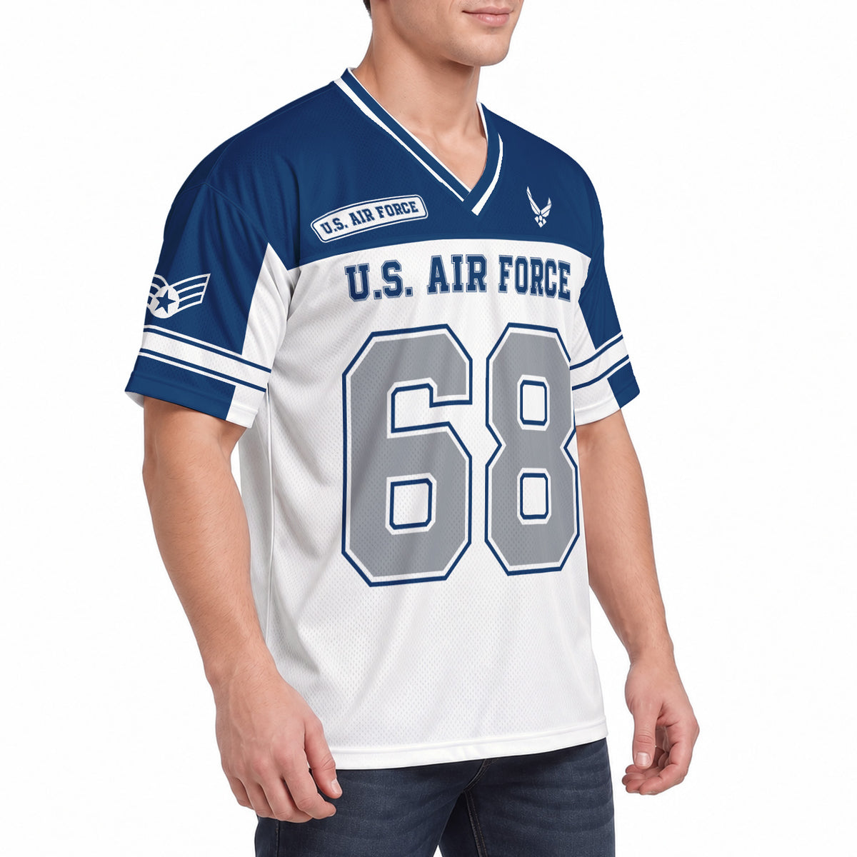 U.S. Air Force Sports Jersey Custom Military Rank Text and Jersey Number