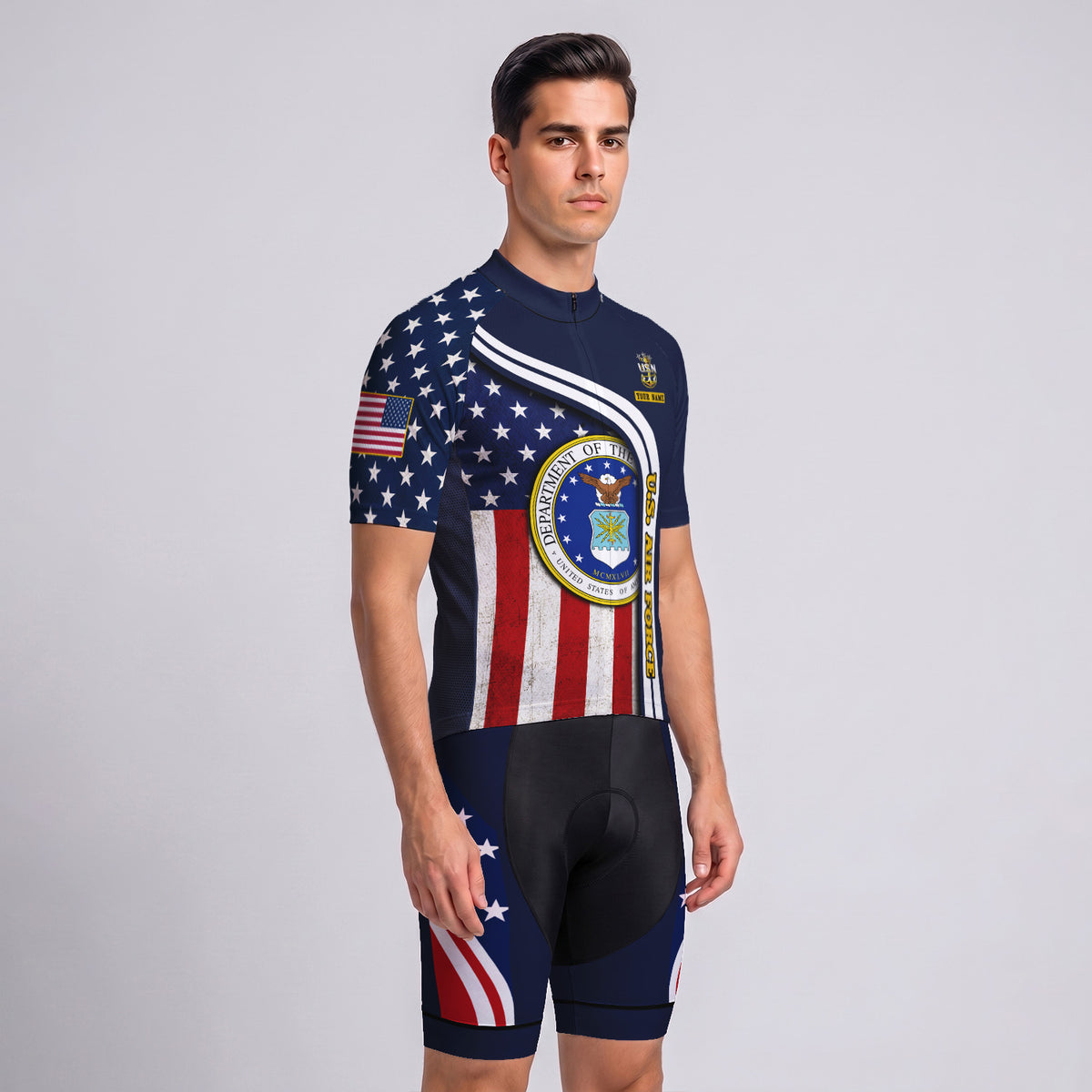 Personalized Military U.S. Air Force Inspired Cycling Jersey Kit