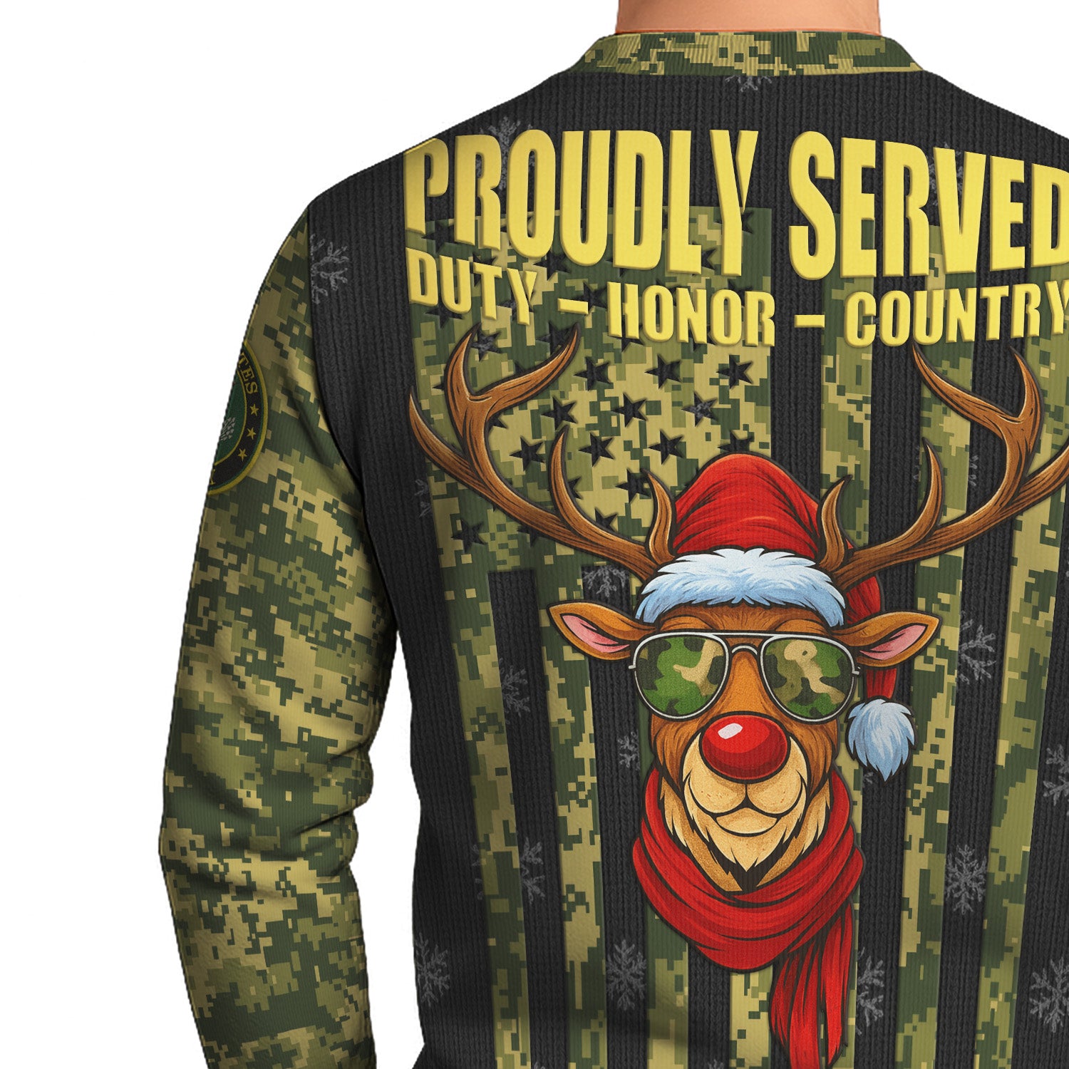 US Army Proudly Served Ugly Christmas Sweater