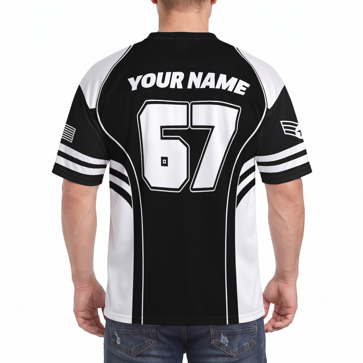U.S. Air Force Personalized Sports Jersey Custom Rank Text and Number
